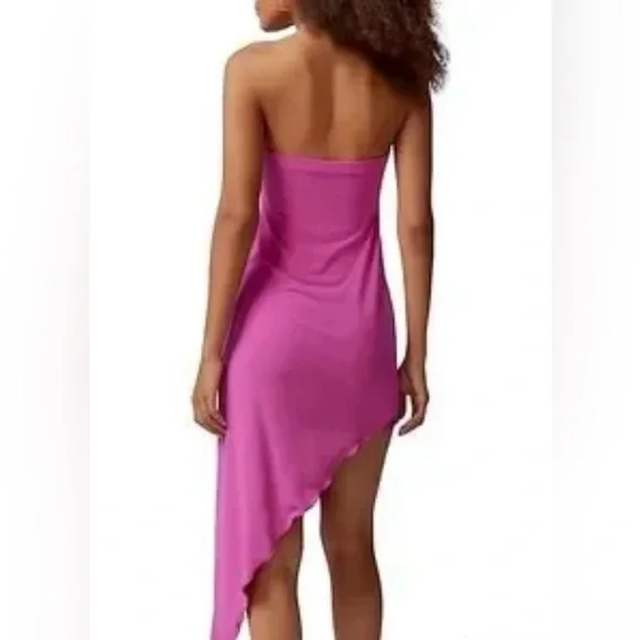 NWOT URBAN OUTFITTERS ASYMMETRICAL STRAPLESS DRESS LARGE - Picture 2 of 2